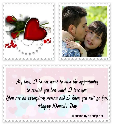 Find best sweet & romantic Women's Day text messages with images for girlfriend.#WomensDayQuotes